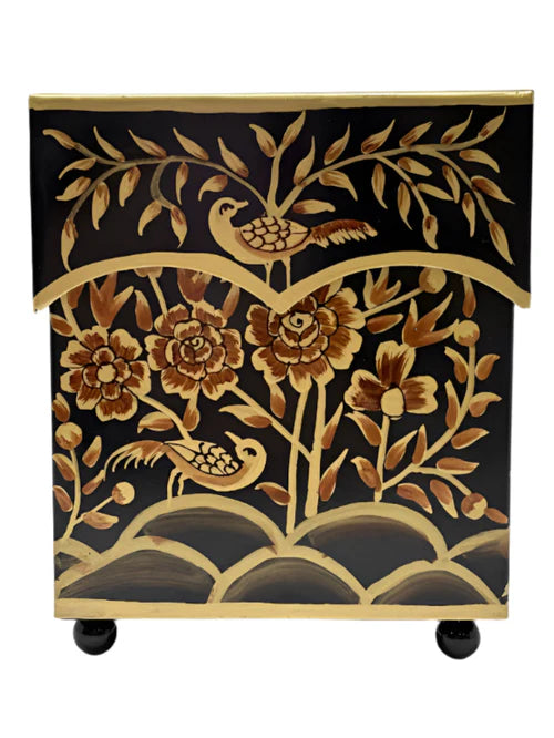Black & Gold Pheasant Wastepaper Basket & Tissue (3 Options)