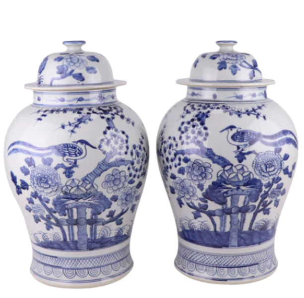 Pair of Bird Jars