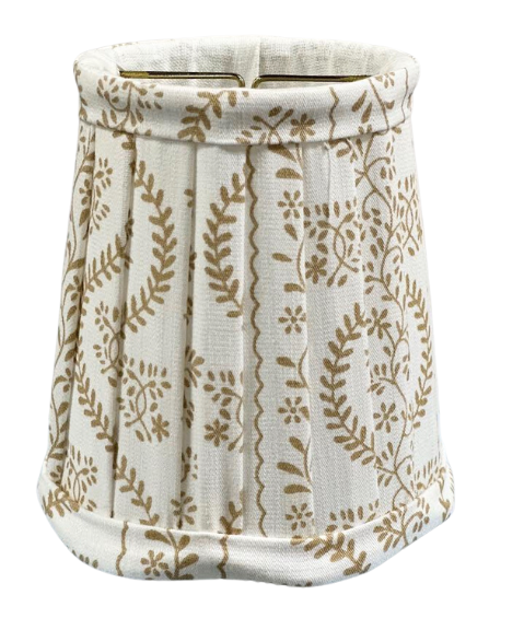 Floral & Trellis Tan & White Sconce Shade