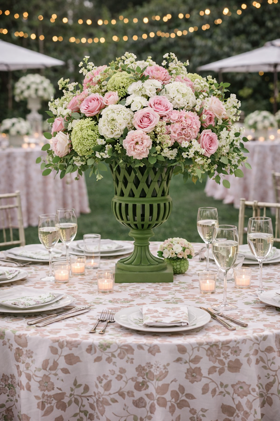 16" Lawn Green Lattice Urn