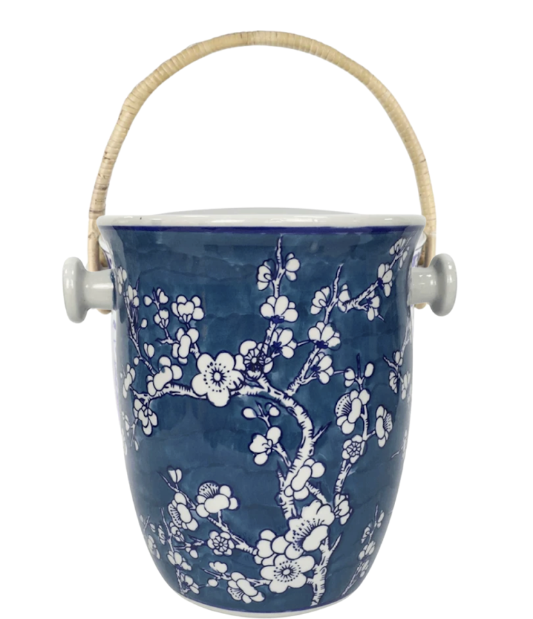 Navy Cherry Blossom Ice Bucket