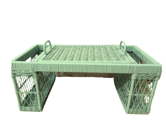 Green Wicker Breakfast Tray