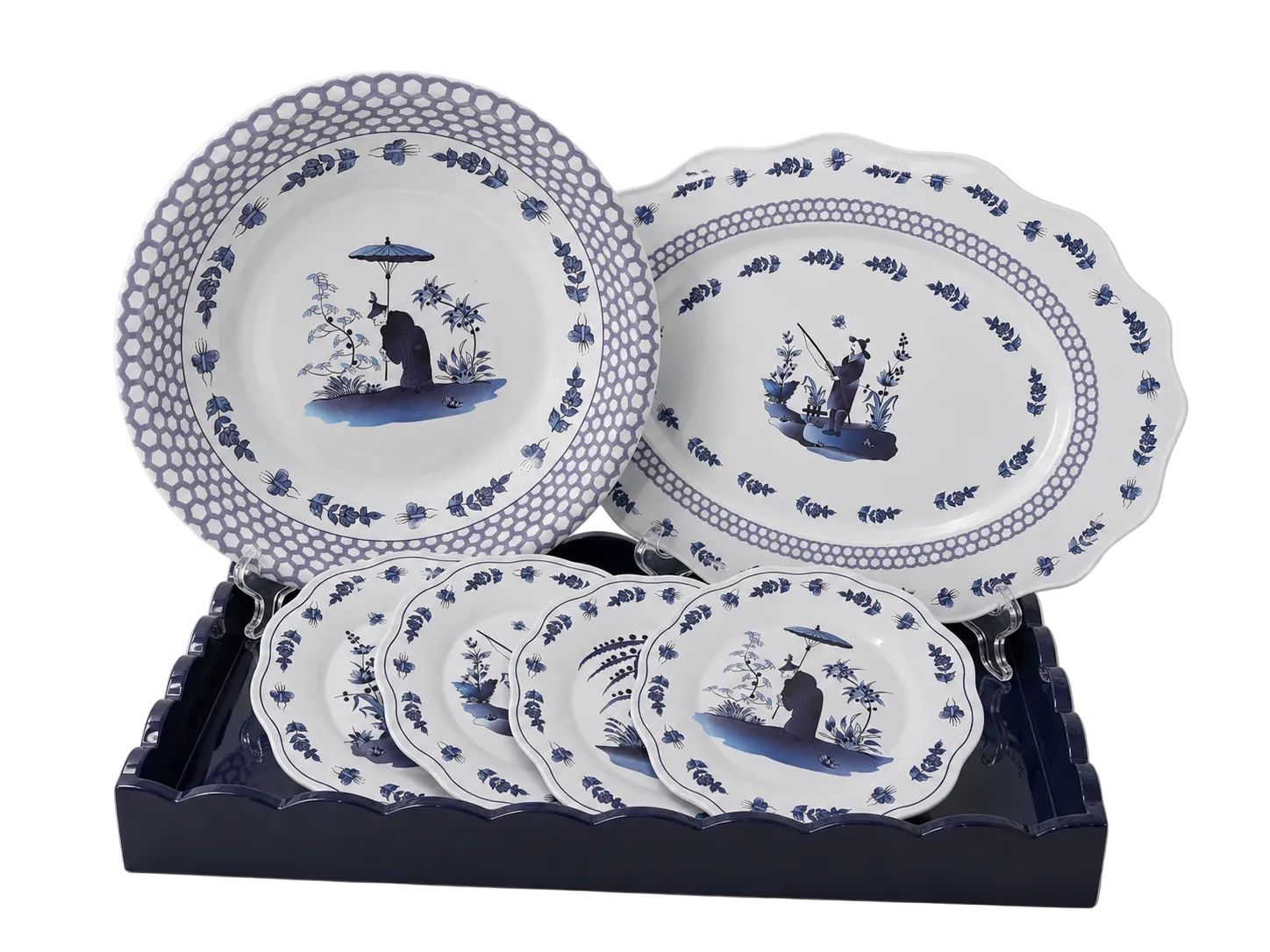 FIGURINE MELAMINE Bundle with Navy Lacquer Tray