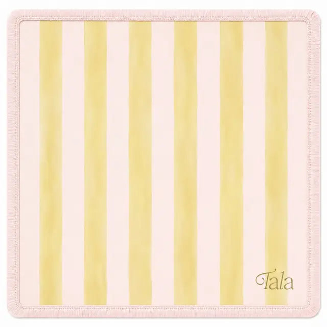 Colony Mahjong Mat - Chartreuse & Petal Pink