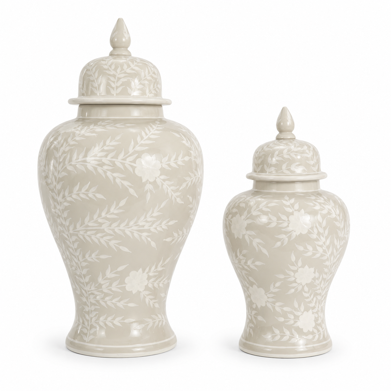 Stone & White Chinoiserie Jar (2 Sizes)