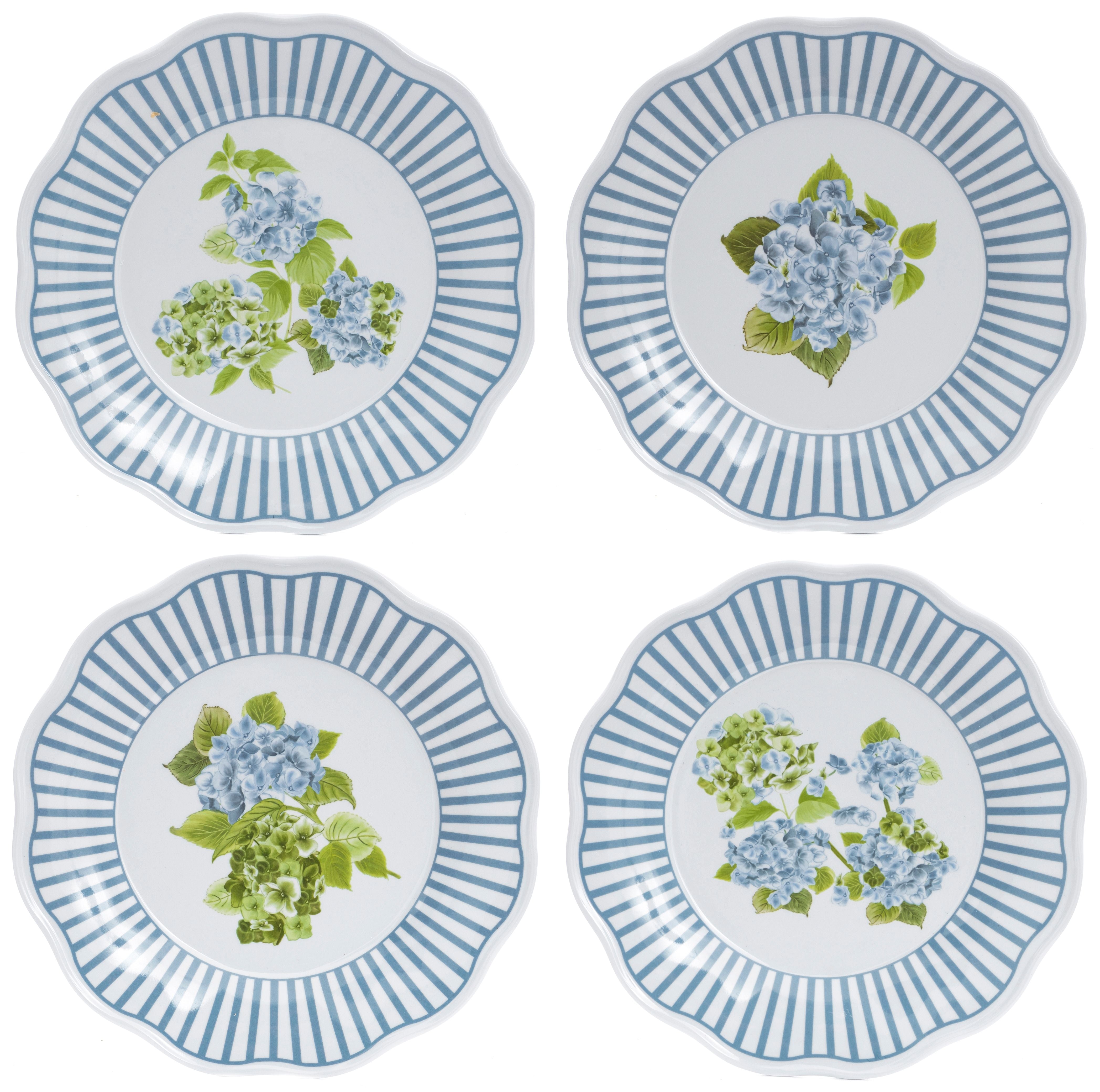 Blue Hydrangea Melamine Dinnerware Collection