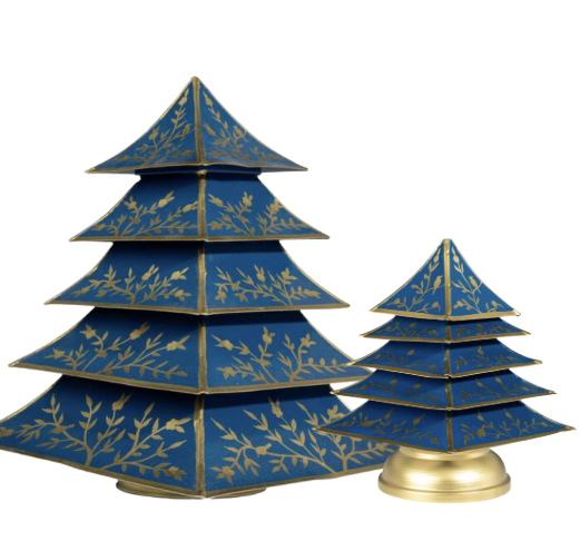 Navy and Gold Branch Chinoiserie Tree