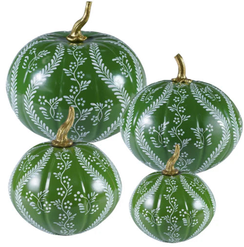 Jumbo Hand-Painted Chinoiserie Pumpkin – 24"