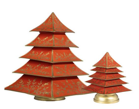 Red AND GOLD Branch CHINOISERIE TREE