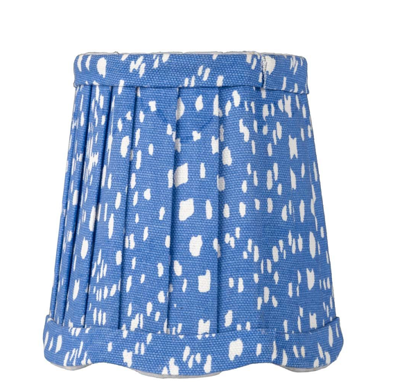 Blue & White Polkadot Scalloped Sconce Shade