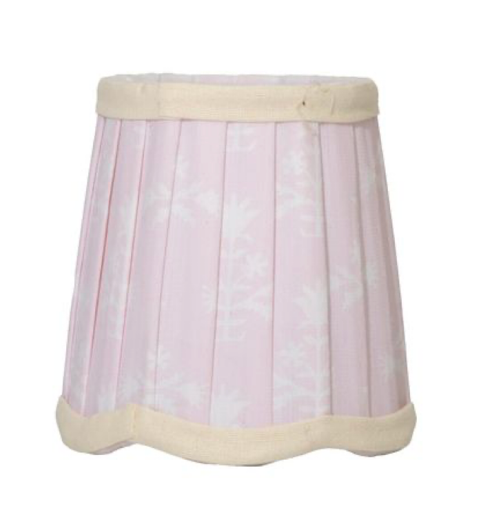 Fabulous soft pink scalloped sconce shade