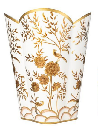 Ivory & Gold Pheasant Wastepaper Basket