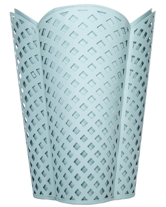 Soft Blue Lattice Wastepaper Basket