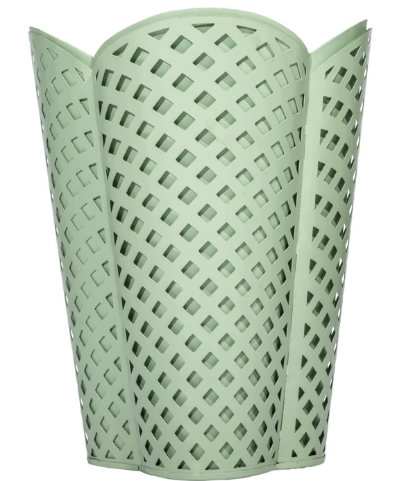 Celadon Lattice Wastepaper Basket