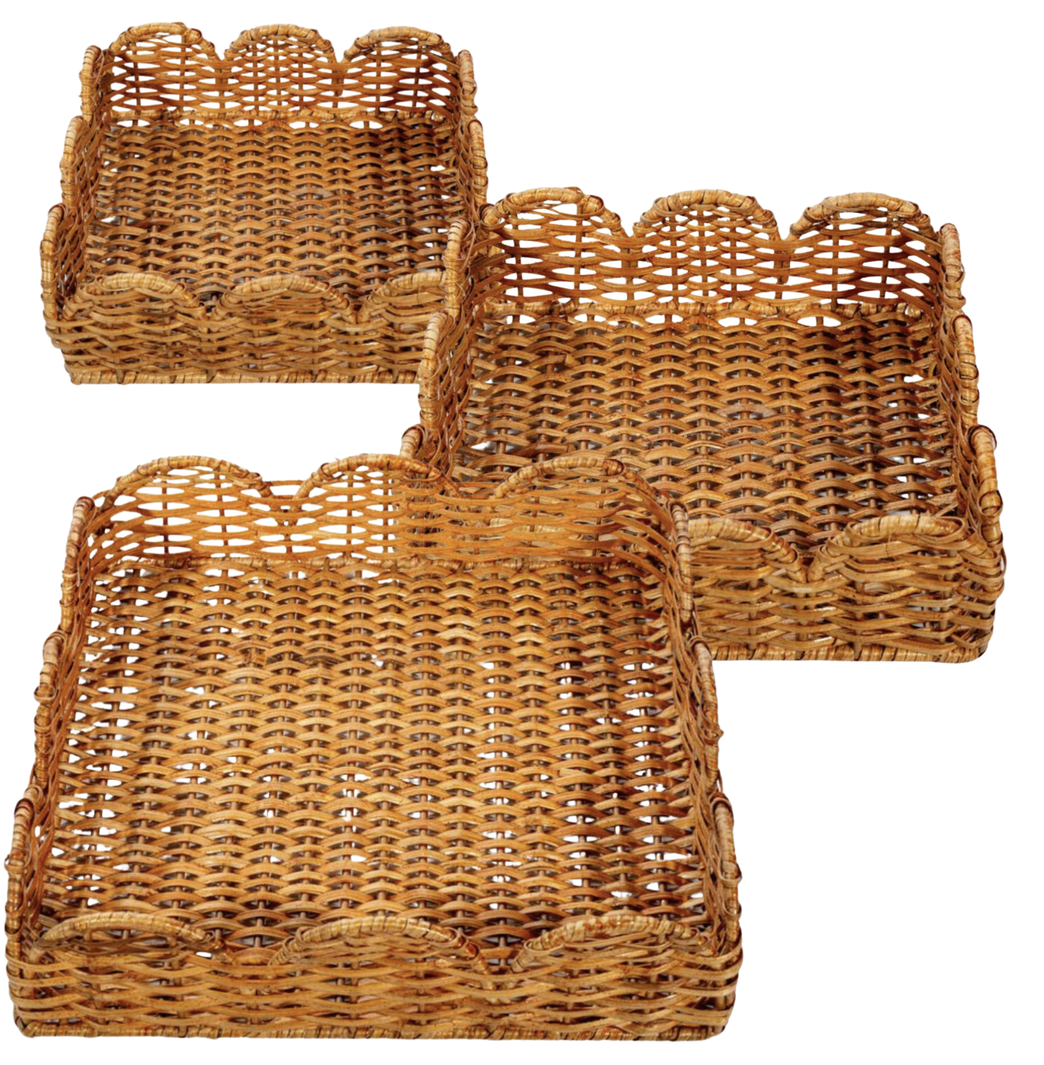 Scalloped Wicker Baskets