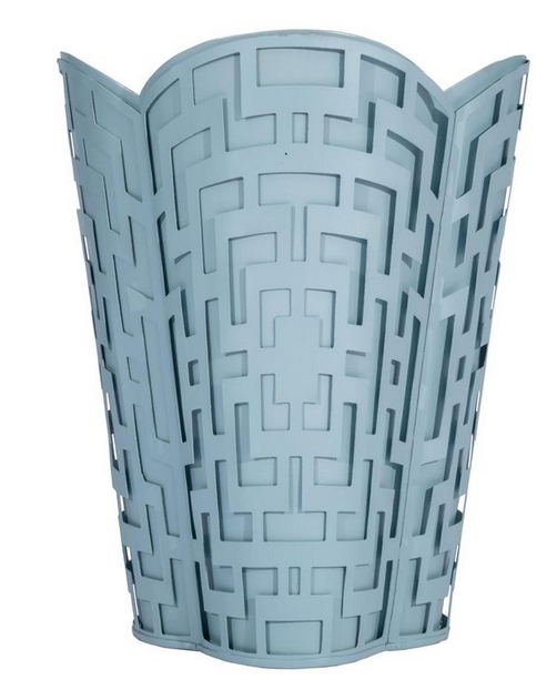 Soft Blue Fretwork WASTEPAPER BASKET