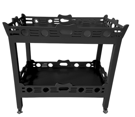 Fretwork Wood Bar Cart