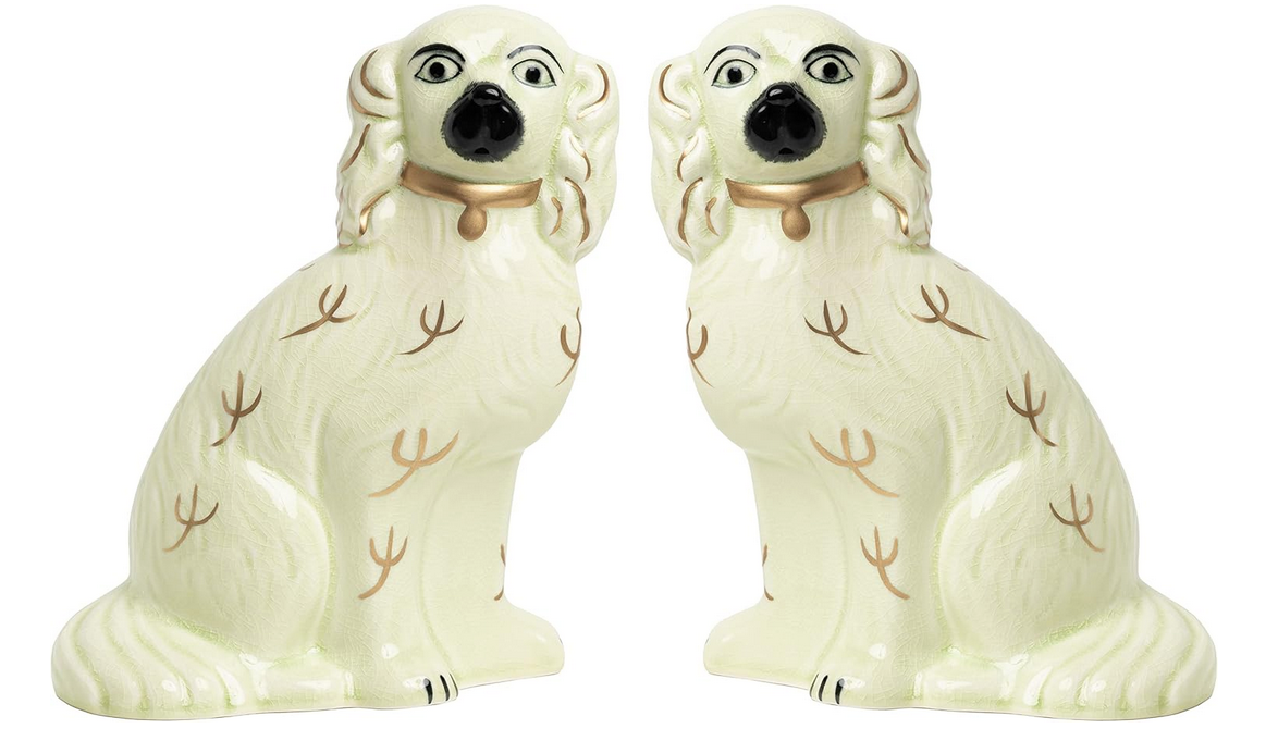 Ivory & Gold Staffordshire Dogs