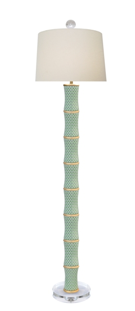 Green Trellis Porcelain Floor Lamp