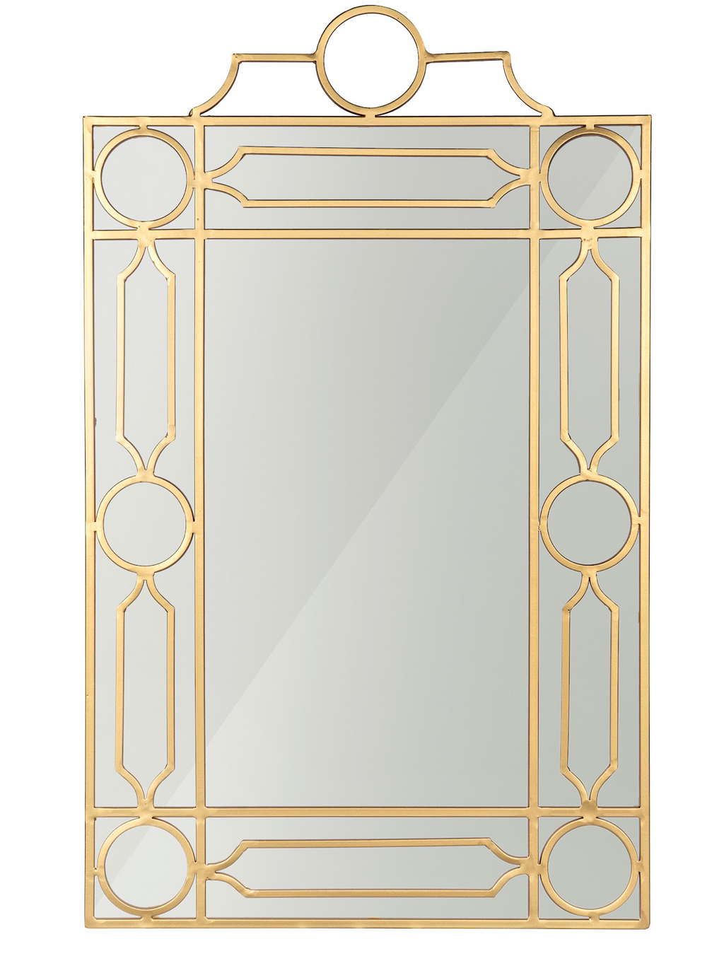 trellis wood rectangular mirror Gold Fretwork & Trellis Mirror