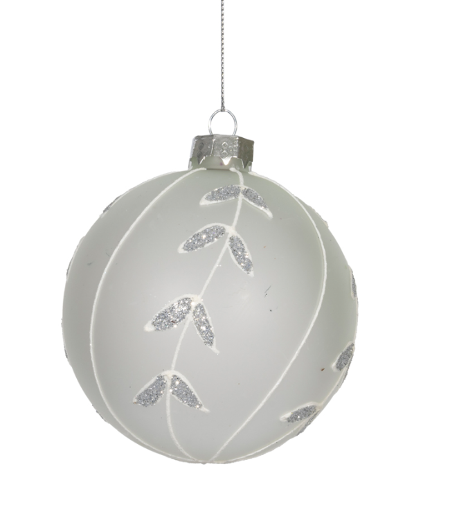 Sparkle White & Silver Ball Ornament