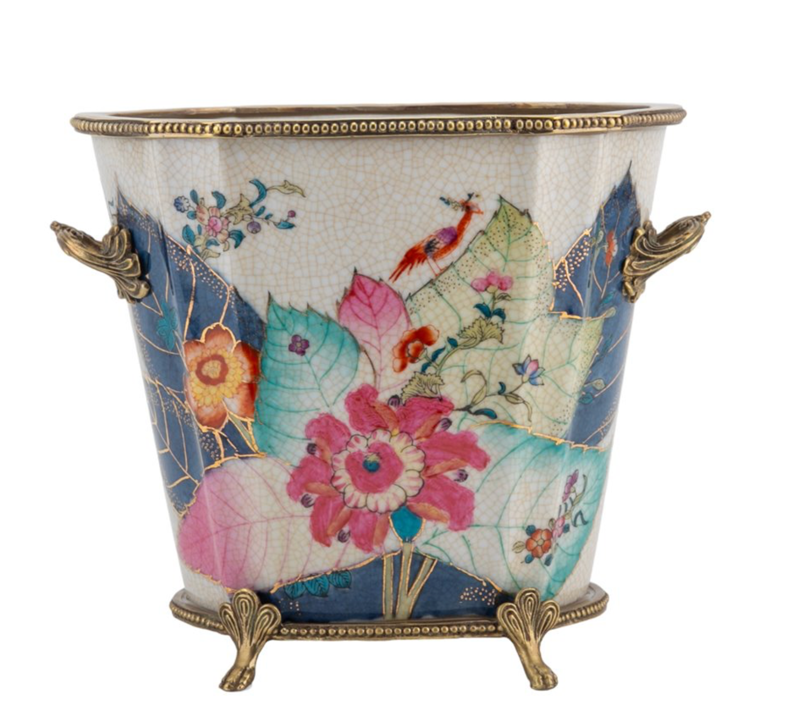 Tobacco Leaf Ormolu Planter