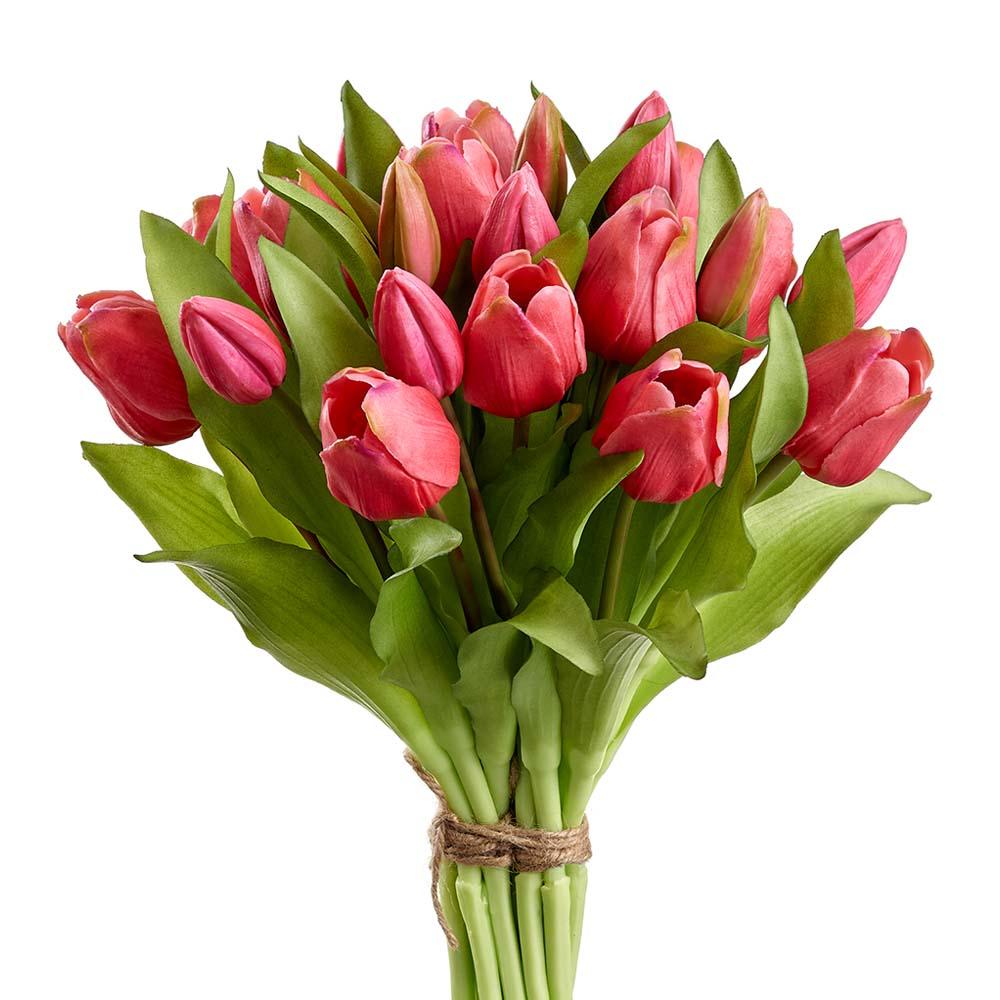 Lifelike dark pink tulip bunches (box of 12)