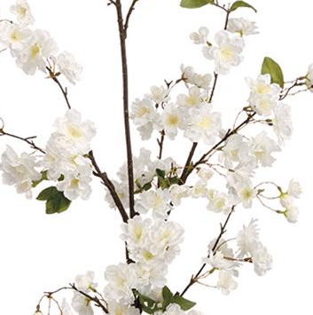 Box of 6 Lifelike 65" White Cherry Blossom Stems