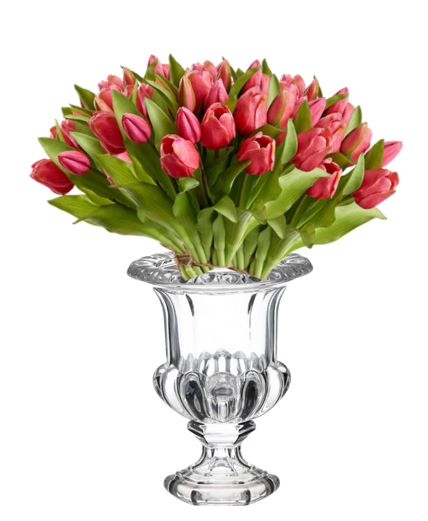 Lifelike dark pink tulip bunches (box of 12)