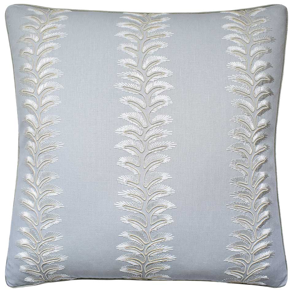 Pale blue linen blend trellis pillow (3 sizes)