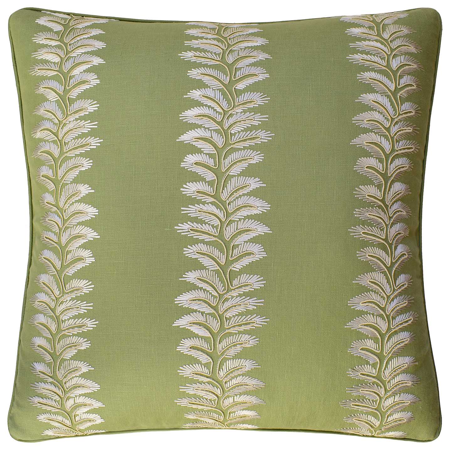 Pea Green Linen Blend Trellis Pillow (3 sizes)