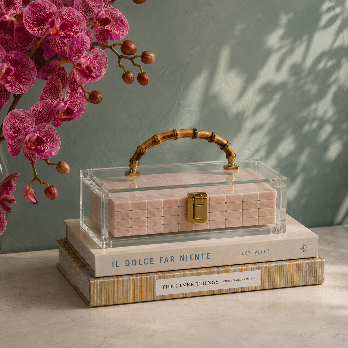 White Lotus - Mahjong Tile Display Case Bamboo