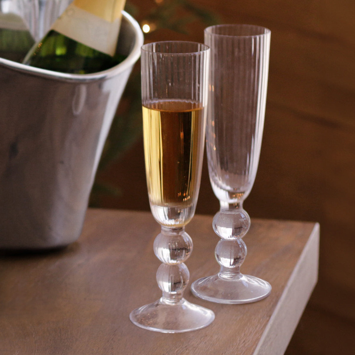 GLASS Venice Champagne Flute Set of 4 (Clear) 6 fl oz