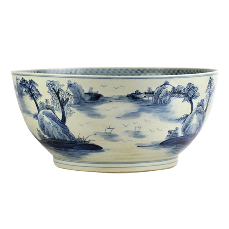 Large Village Scene Bowl