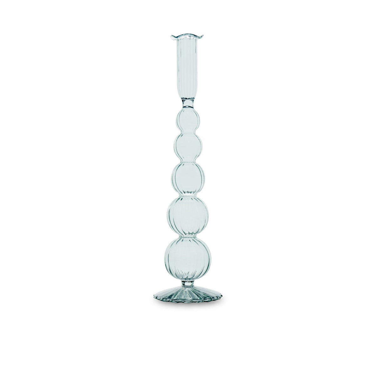 GLASS Cambridge Olivia 12" Candlestick Holder Set of 2 (Light Green)