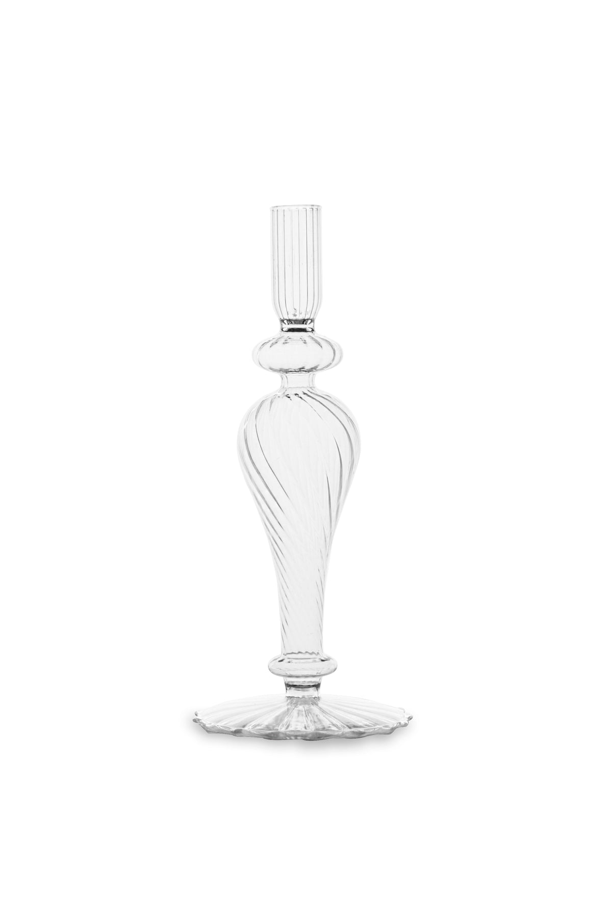 GLASS Cambridge Daphne 8.5" Candlestick Holder Set of 2 (Clear)