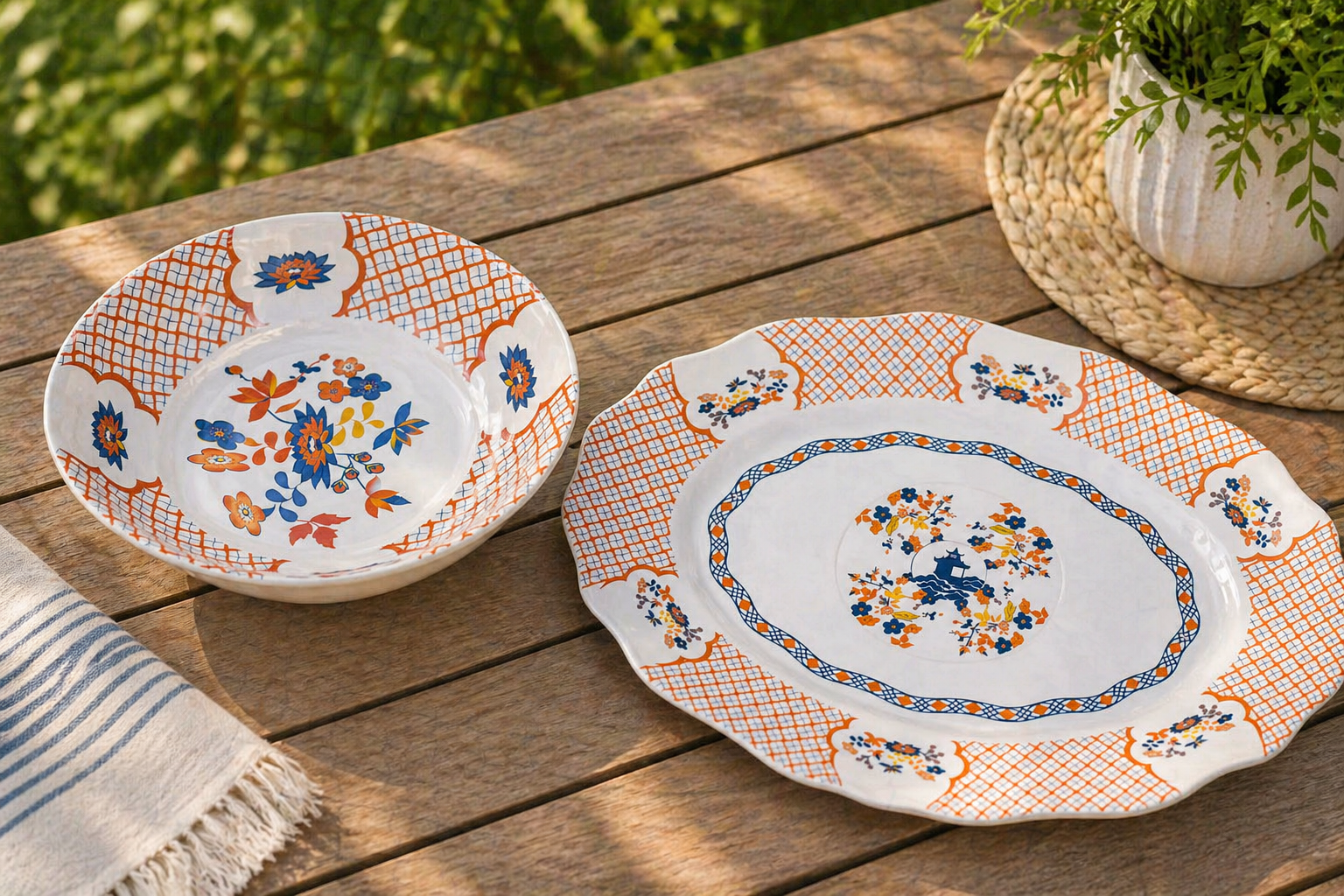 Blooming Sunset Melamine Serving Set