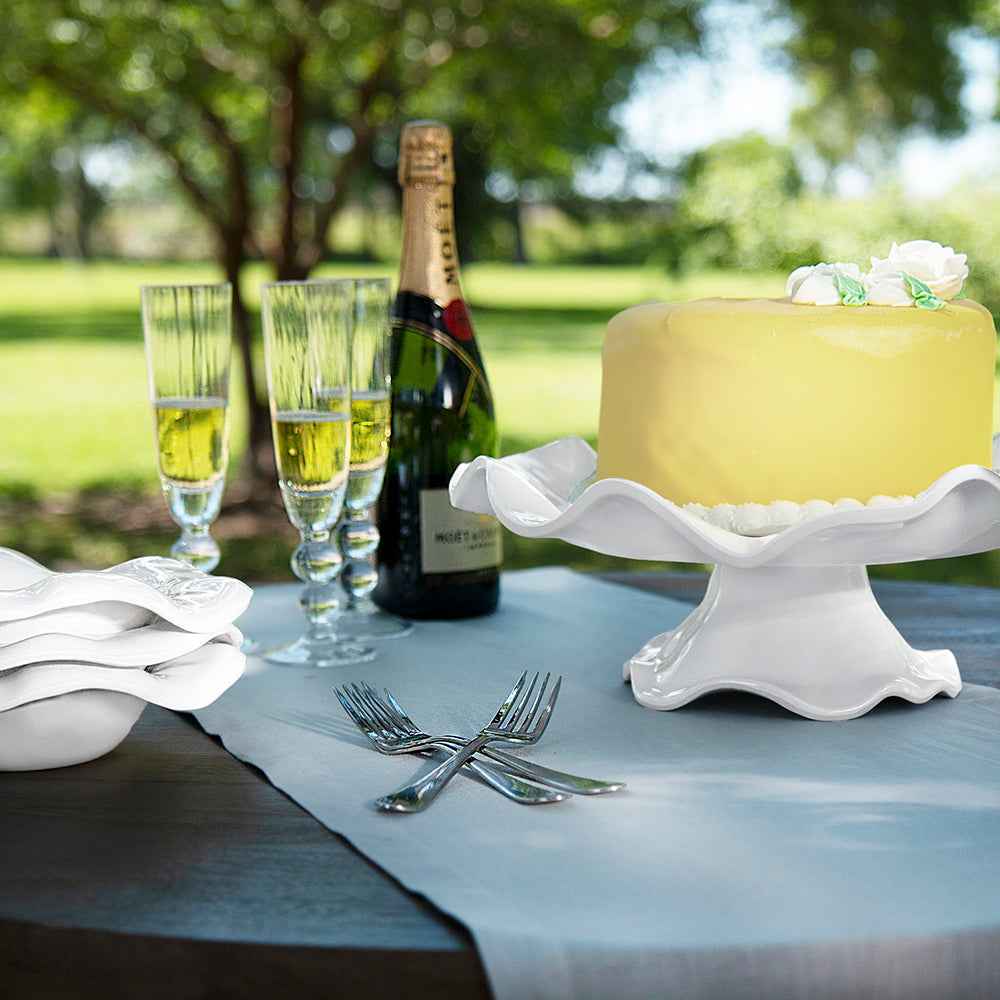 VIDA Havana Pedestal Cake Plate White