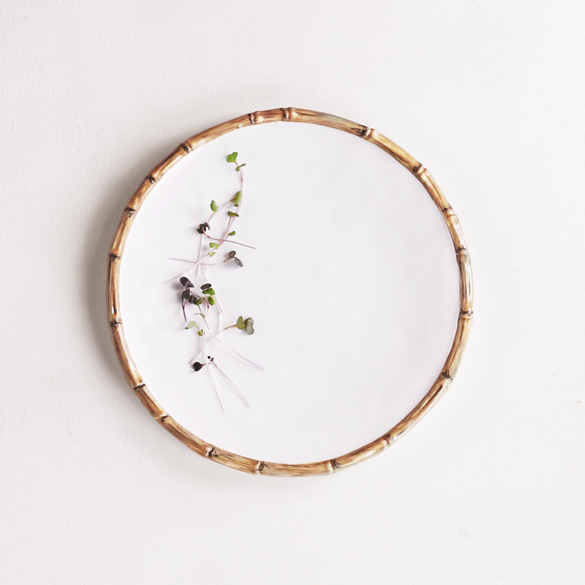 VIDA Bamboo Dinner Plate Set of 4 (White and Natural)