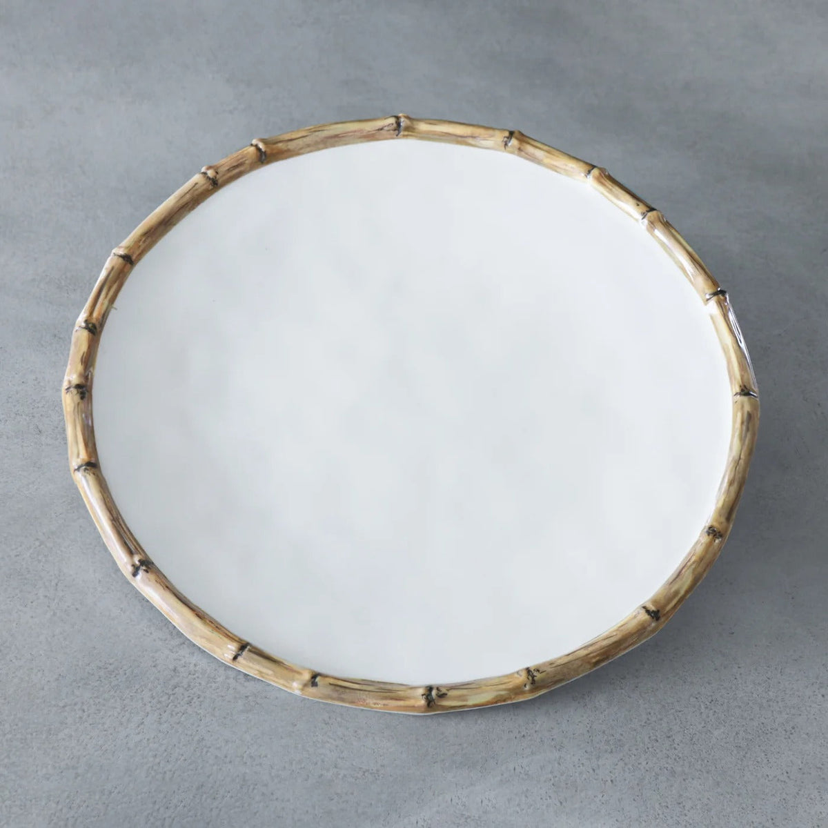 VIDA Bamboo Dinner Plate Set of 4 (White and Natural)