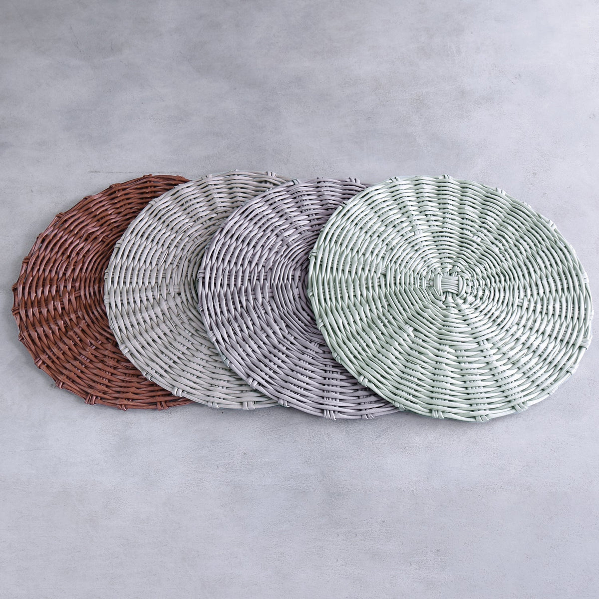 VIDA Faux Wicker Placemats Set of 4 (Sage)