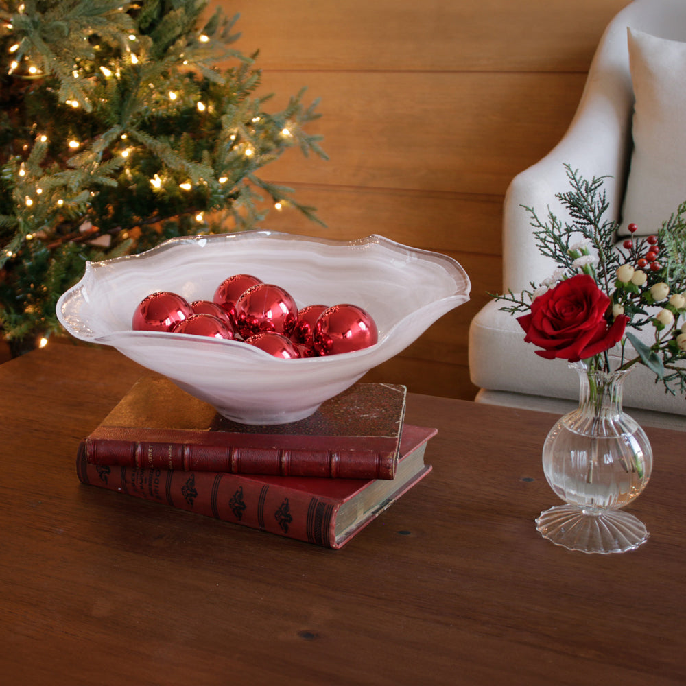 GLASS Alabaster Wave Large Bowl (White)