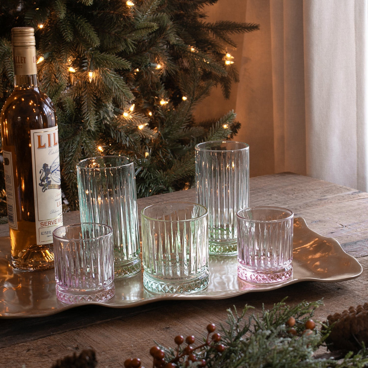 GLASS Aquarelle Shot Glass Set of 4 (Multi)  8 fl oz