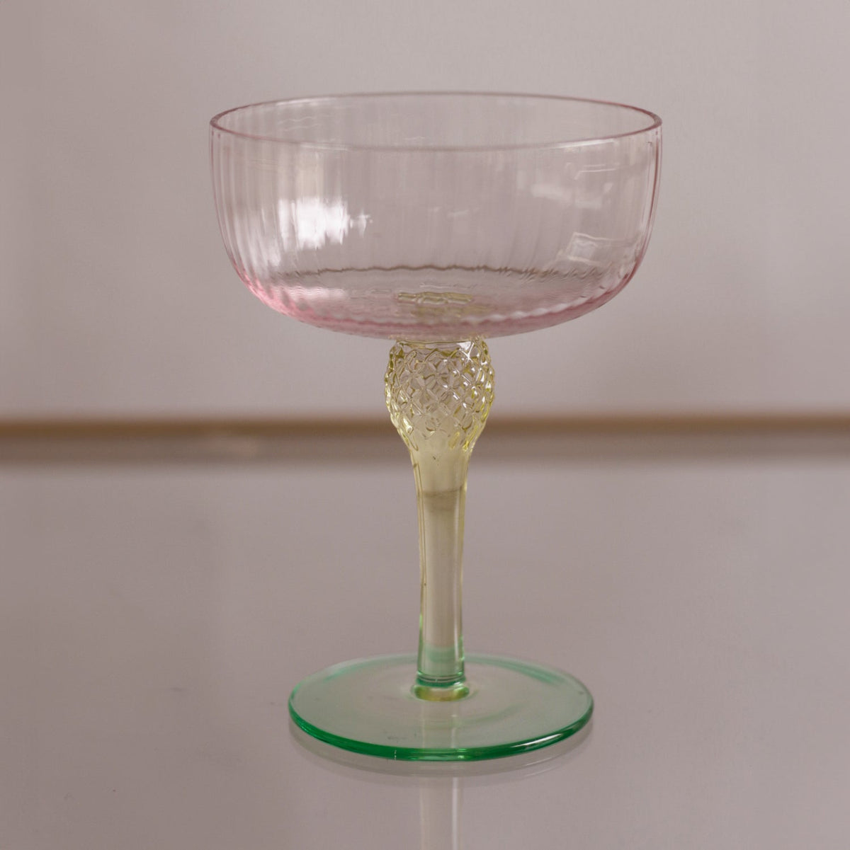 GLASS Aquarelle Coupe Set of 4 (Multi)  8 fl oz