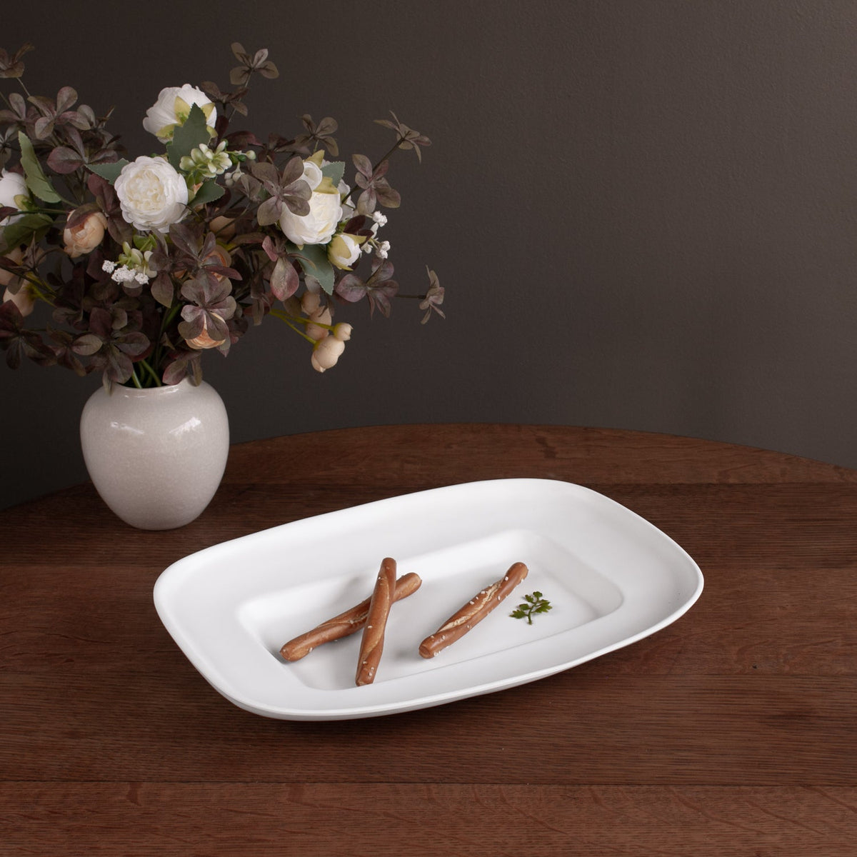 VIDA Nube Medium Rectangle Platter (White)