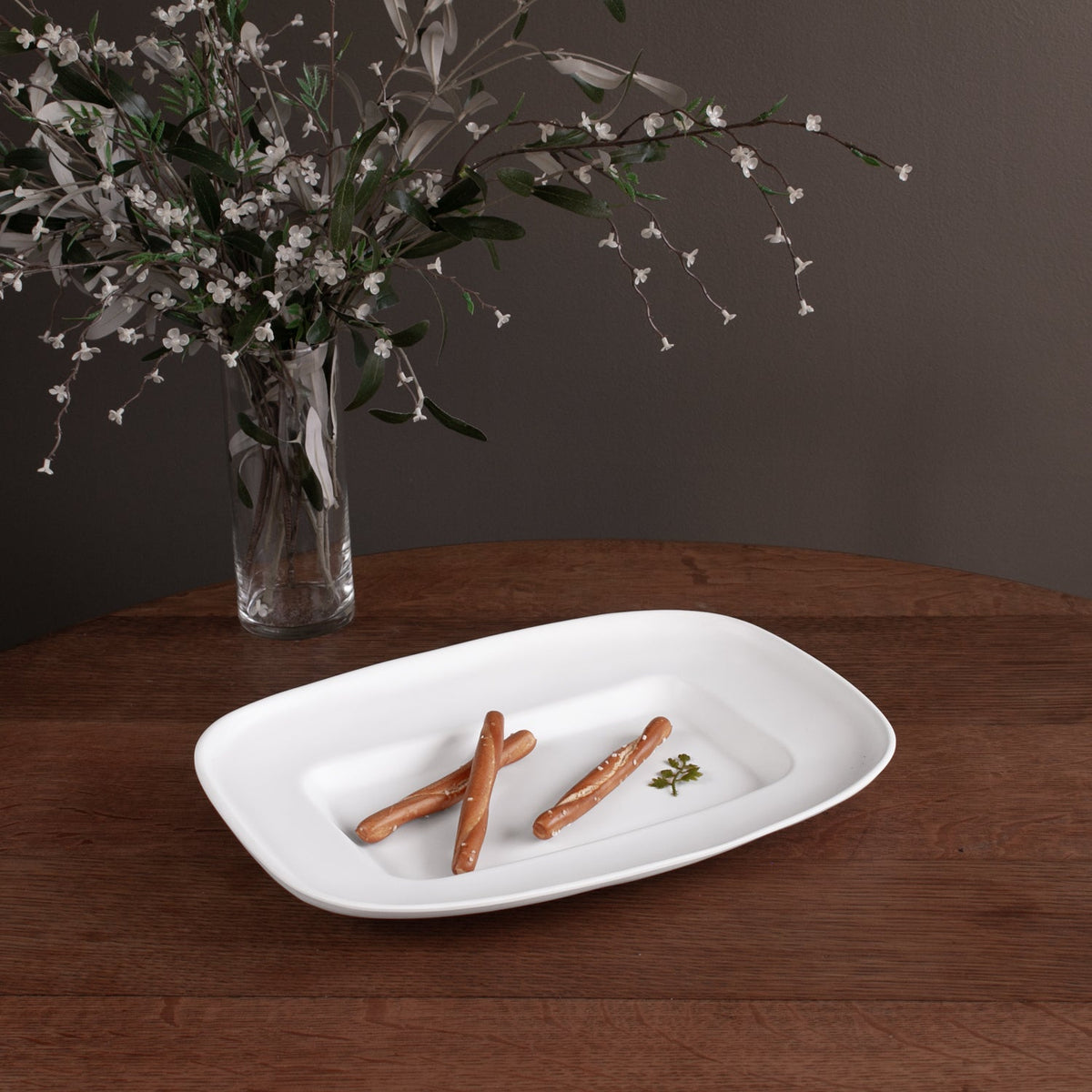 VIDA Nube Medium Rectangle Platter (White)