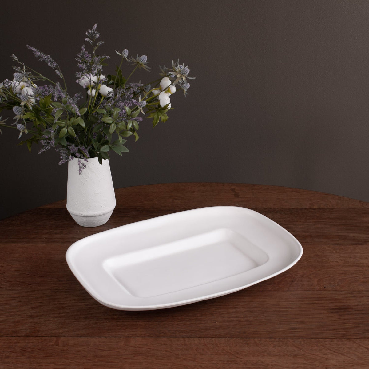 VIDA Nube Medium Rectangle Platter (White)