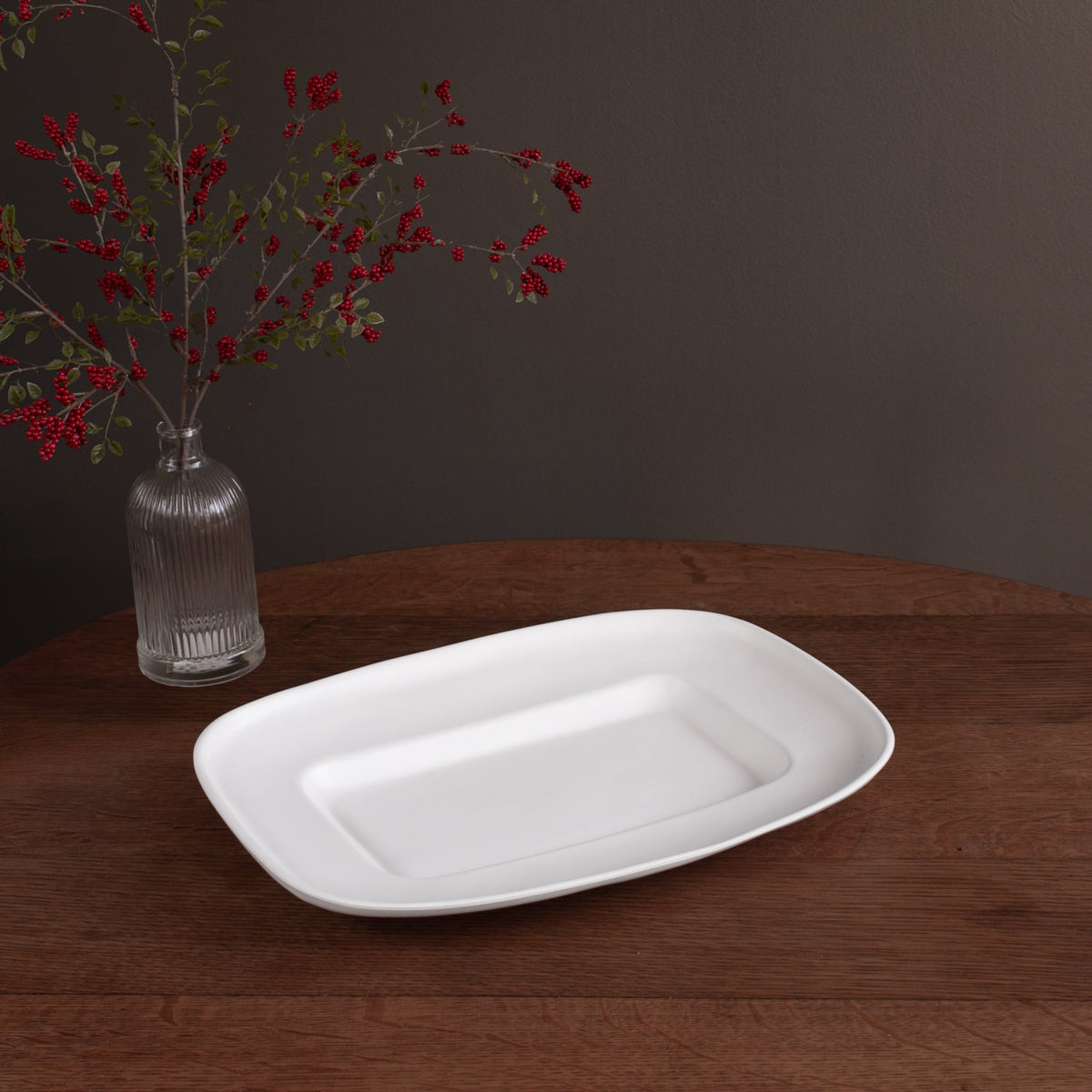 VIDA Nube Medium Rectangle Platter (White)