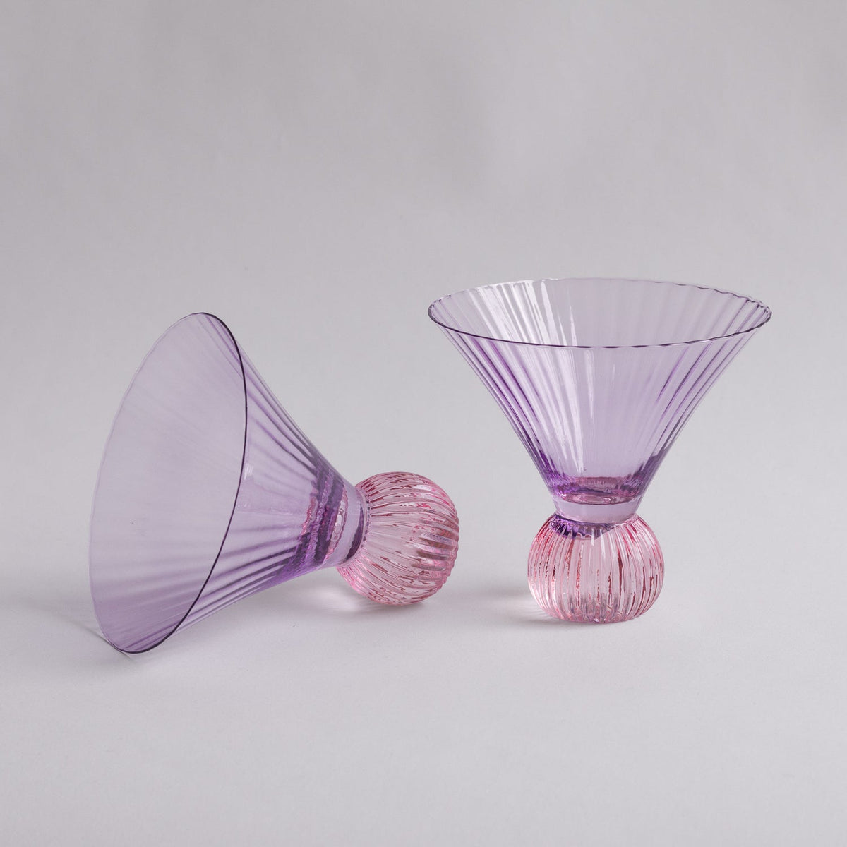 GLASS Venice Martini Set of 4 (Violet and Pink) 8 fl oz