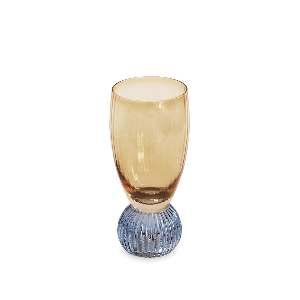 GLASS Venice Shot Glass Set of 4 (Amber and Blue ) 6 fl oz